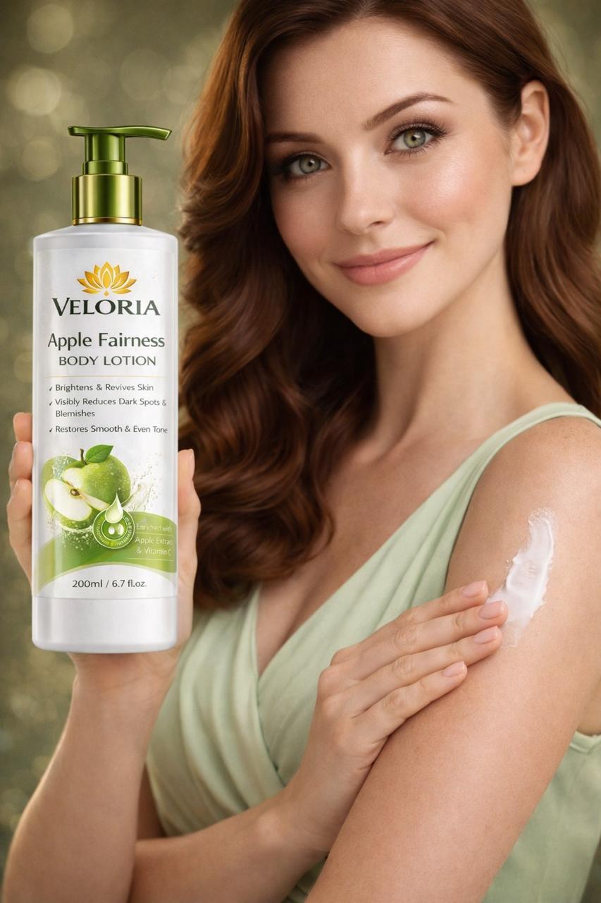 Veloria Apple Vitamin C Brightening Body Lotion – Dark Spot Repair & Skin Glow Moisturizer (200ml)