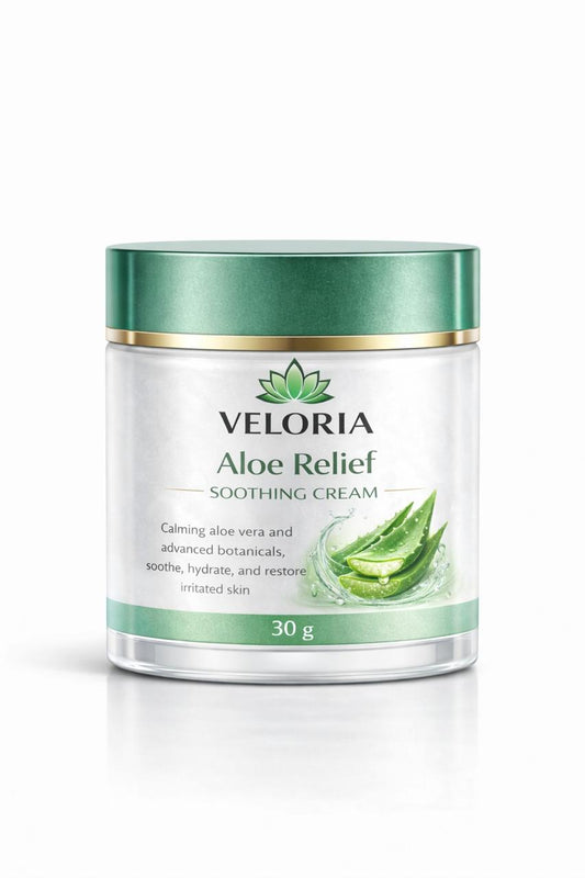 Veloria Aloe Relief Soothing Cream – Calming, Hydrating & Skin Repair Formula (30g)