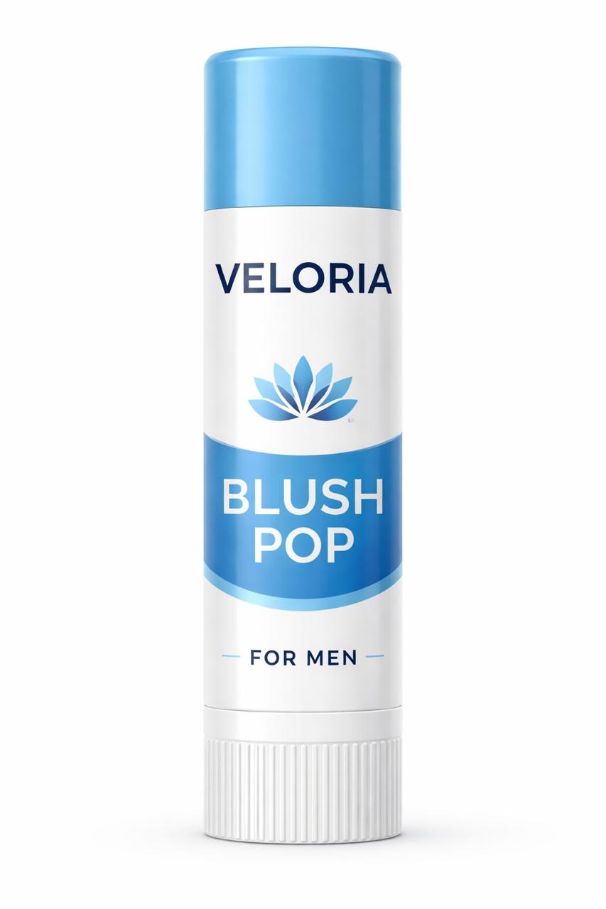 Veloria Blush Pop Men’s Lip & Skin Hydration Stick – Natural Fresh Look Balm