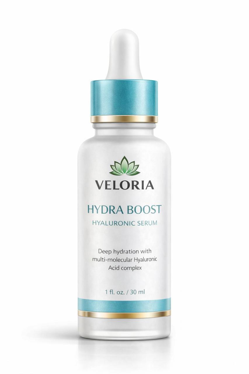 Veloria Hydra Boost Hyaluronic Acid Face Serum – Deep Hydration & Plumping Moisture Serum (30ml)