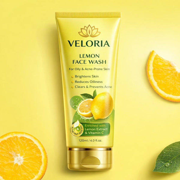 Veloria Lemon Vitamin C Face Wash – Oil Control & Acne Care Cleanser (120ml)
