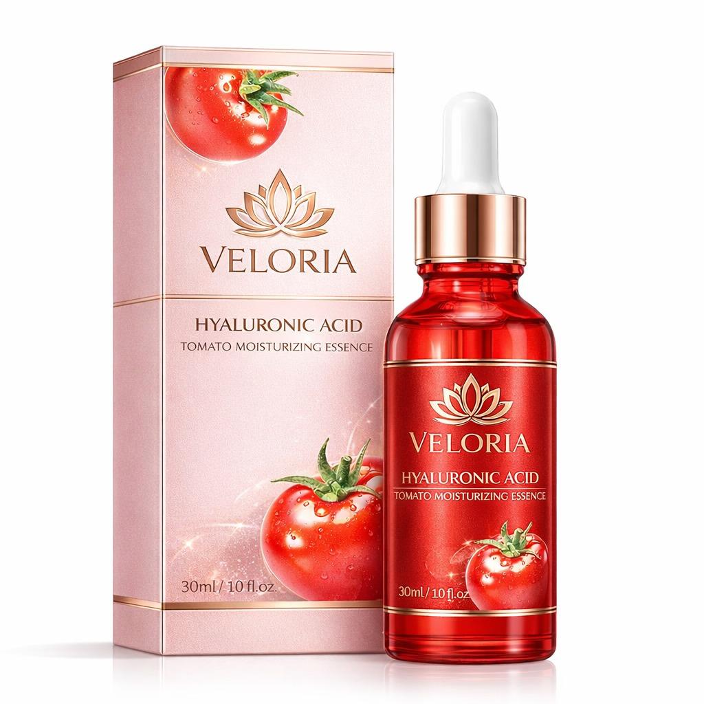 Veloria Hyaluronic Acid Tomato Moisturizing Essence – Deep Hydration & Skin Glow Serum (30ml)